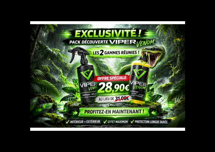 PACK VIPER VENOM – Savon professionnel pour vitrerie 500ML + Nettoyant Professionnel pour Vitres en Spray 500ML - MyCleanerShop