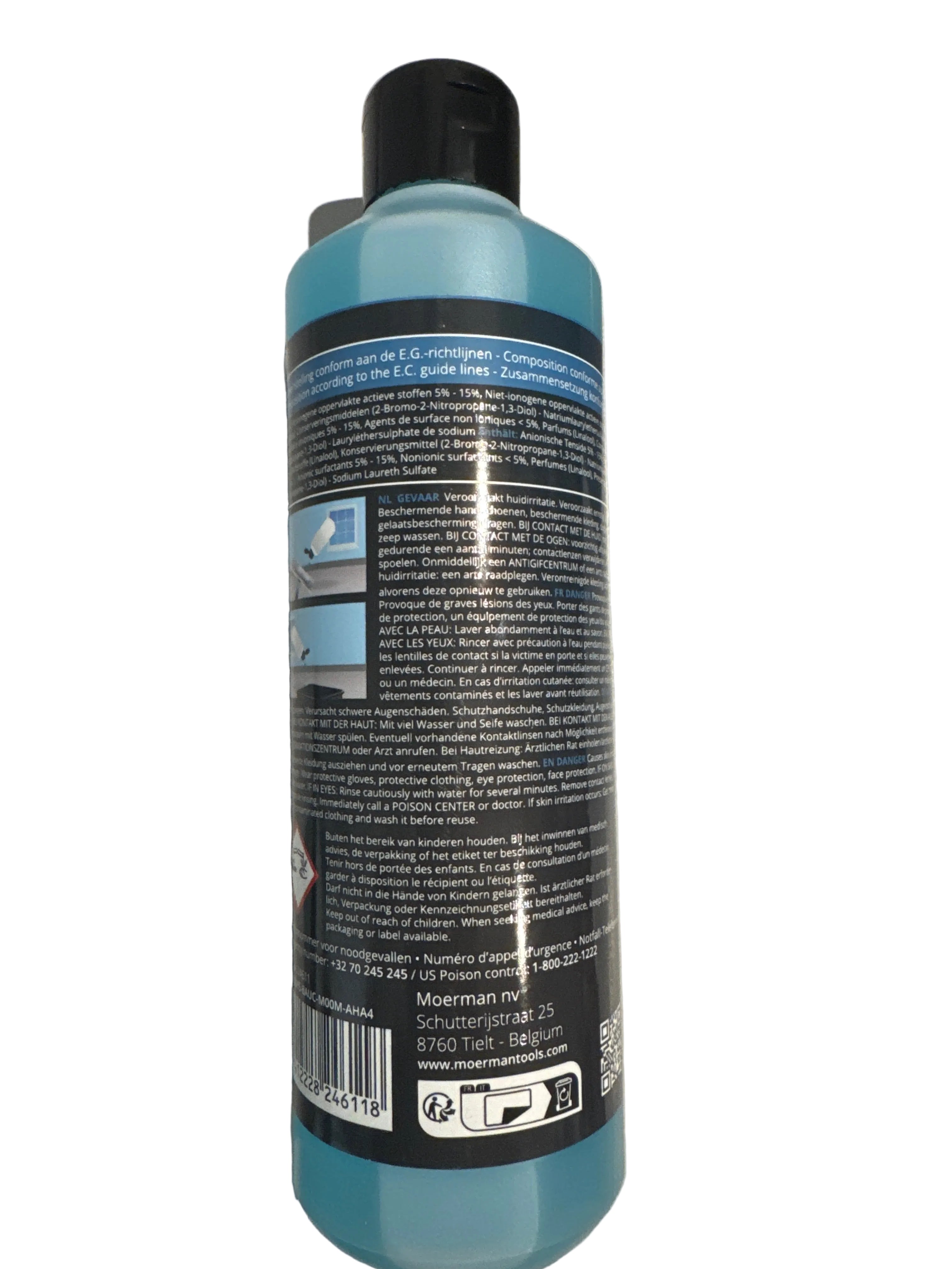 Liquide concentré MOERMAN pour nettoyage de vitres, bouteille de 500 ml, produit de qualité pour vitre propre et brillante