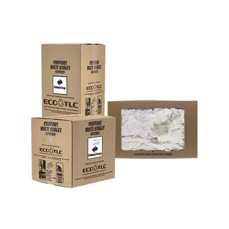 Chiffon, Drap blanc - Carton de 10 Kg - MyCleanerShop