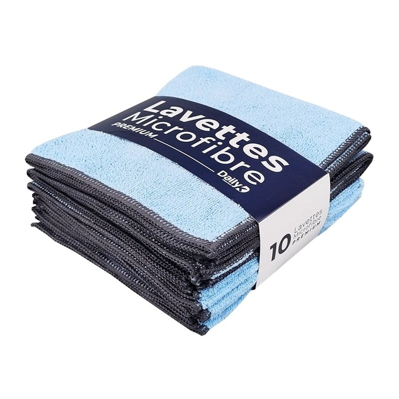 Lavette microfibre 38x38cm multi-usages - lot de 10 - MyCleanerShop
