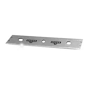Lames pour grattoir à vitres UNGER TX100, EG100, TM102, en acier, adaptées au nettoyage de surfaces vitrées.