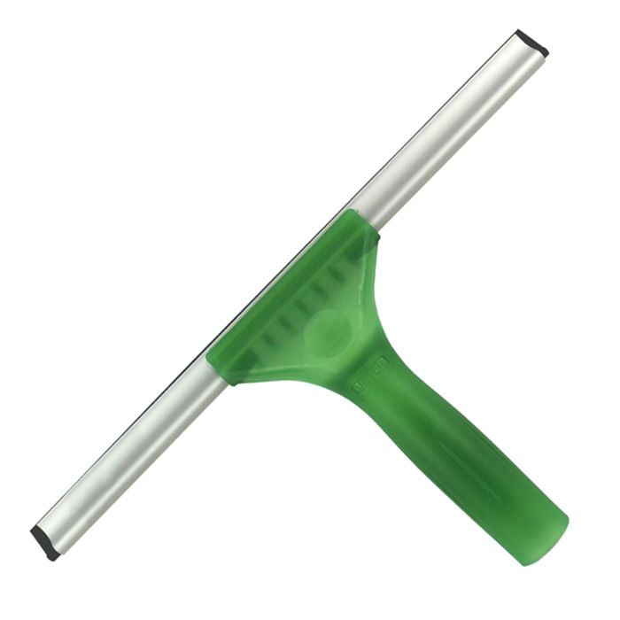 Raclette vitre UNGER Unitec de 30 cm pour nettoyage de fenêtres, manche en plastique et lame en caoutchouc noir.