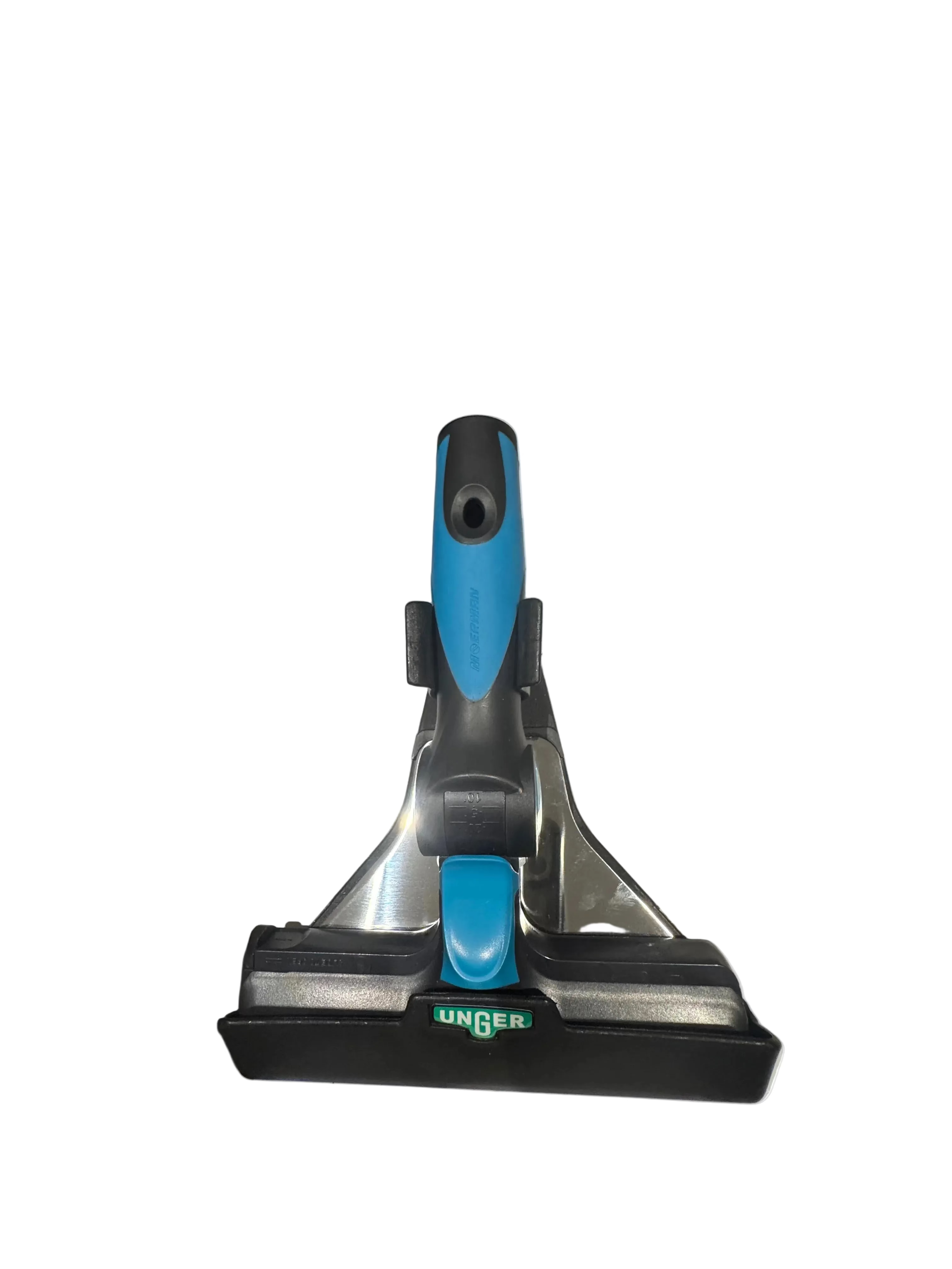 Lame de rechange Unger + Moerman Sharkblade avec support pour nettoyage de vitres, en métal, avec poignée de support.