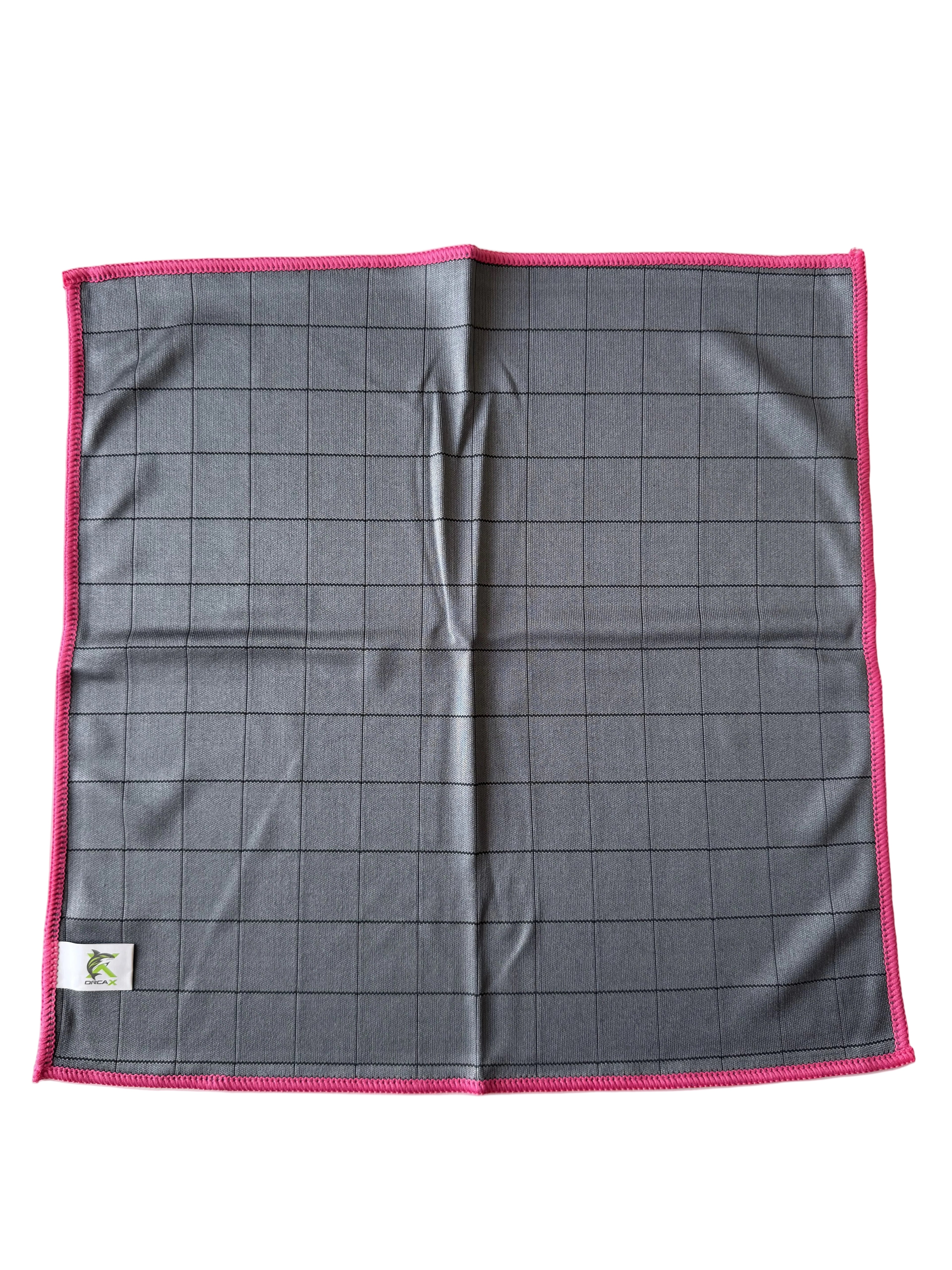 Tapis en microfibre carbone ORCA X de 38x38cm, ultra premium, pour nettoyage de voiture, avec texture douce et résistante.