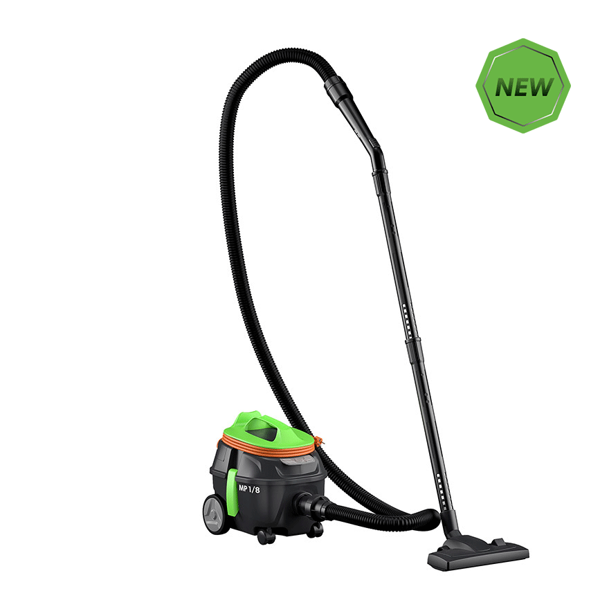 Aspirateur ICA MP 1/8 avec corps compact et accessoires pour nettoyage industriel, illustré en image.