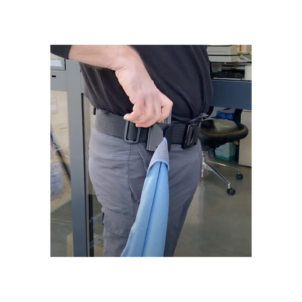 MOERMAN Easy pocket 80 et grattoir 80 support ceinture laveur de vitre pour ranger grattoir, lames & chiffon microfibre - MyCleanerShop