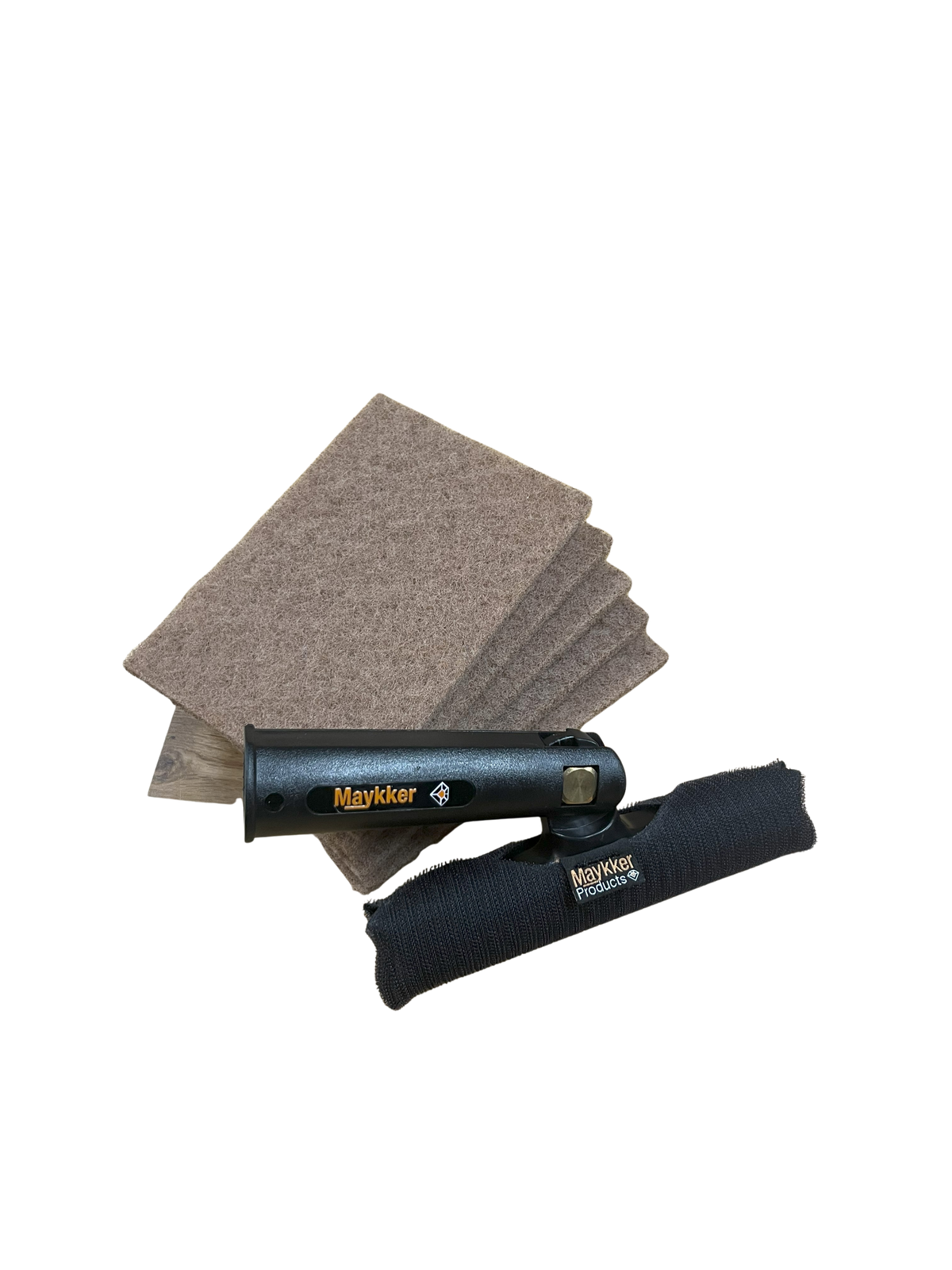 MAYKKER Scrubber Set – Support + pad en noyer pour mouilleur vitres - MyCleanerShop