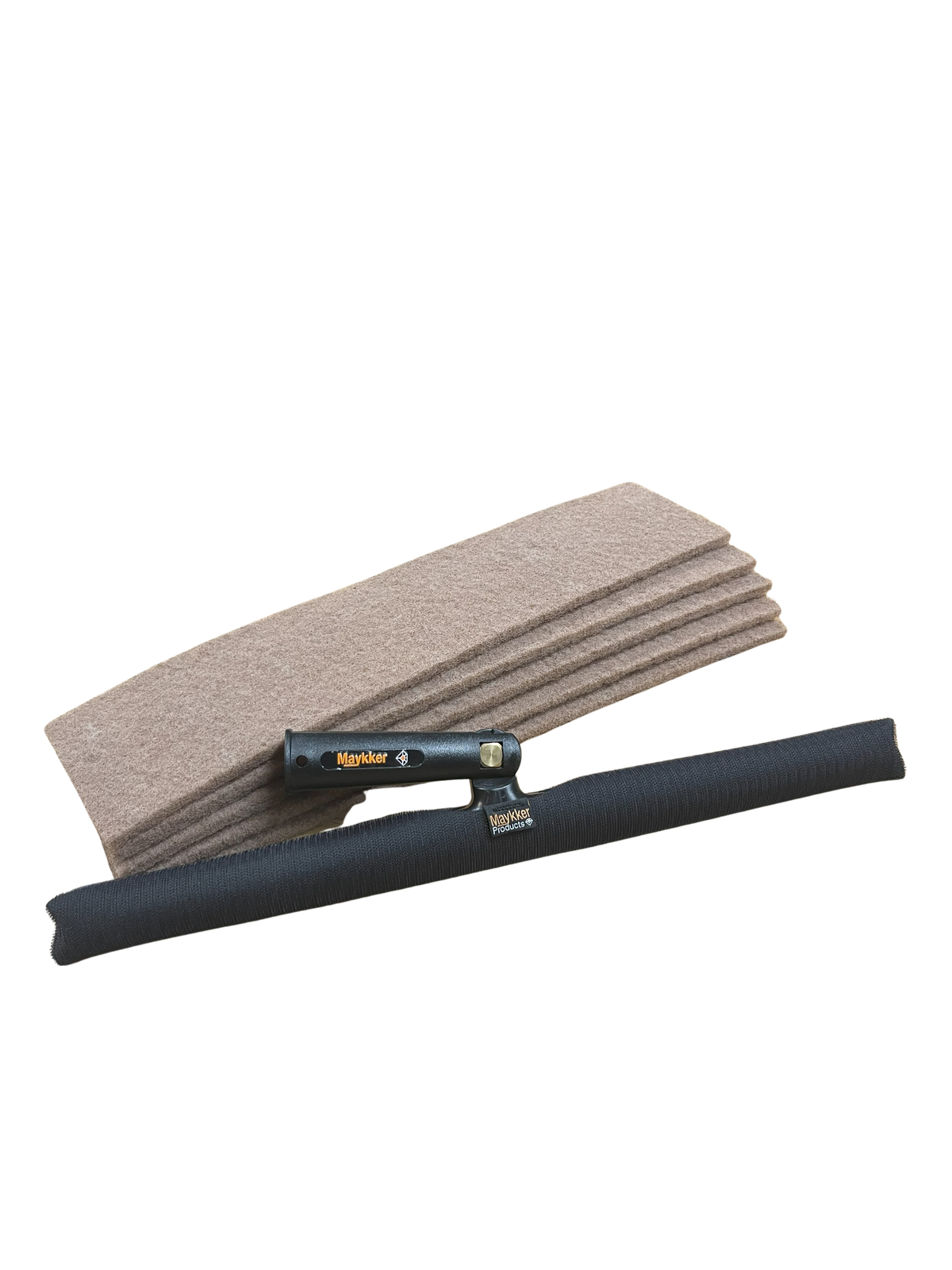 MAYKKER Scrubber Set – Support + pad en noyer pour mouilleur vitres - MyCleanerShop