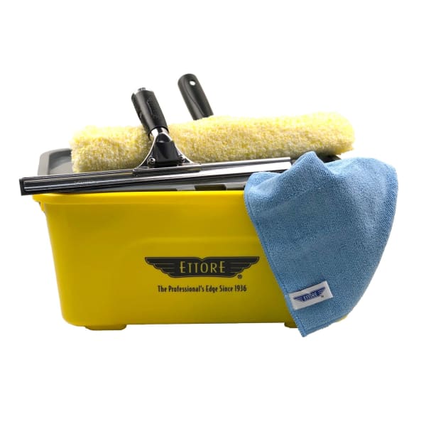 ETTORE Seau laveur de vitres Jaune 10 Litres - Compact et léger - MyCleanerShop