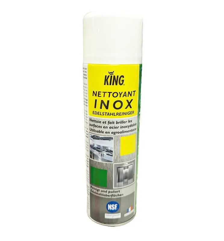 Aérosol nettoyant inox Sico King de 500ml, spray pour nettoyage efficace des surfaces en acier inoxydable, image en format.webp