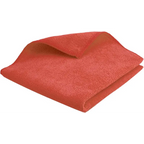 Lot de 5 lavettes microfibre rouges 38x38cm, 220 g/m², multi-usages, parfaites pour nettoyage domestique ou professionnel.