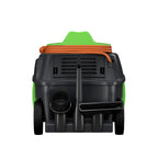 Aspirateur ICA MP 1/12 vu de l'arrière, avec filtre et composants visibles, pour nettoyage professionnel.