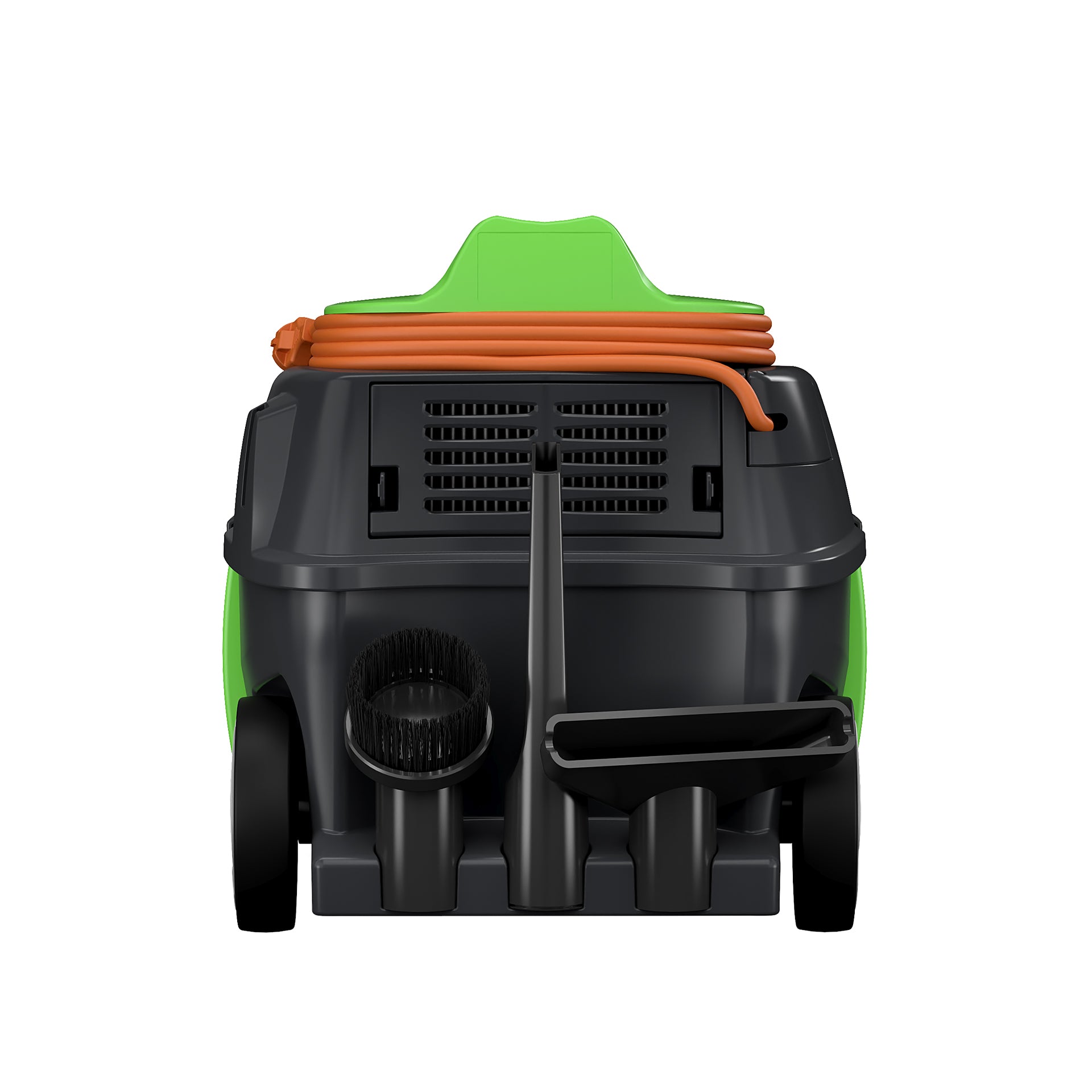 Aspirateur ICA MP 1/12 vu de l'arrière, avec filtre et composants visibles, pour nettoyage professionnel.