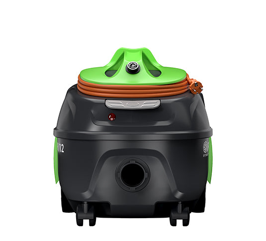 Aspirateur ICA MP 1/12 PRO avec design moderne, vue frontale montrant l'appareil compact et professionnel.